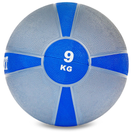 М'яч медичний медбол Zelart Medicine Ball FI-5122-9 9кг сірий-синій