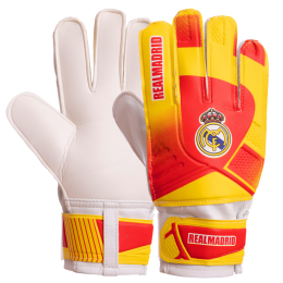 Перчатки вратарские REAL MADRID FB-6460-1 размер 8-10 красный-желтый