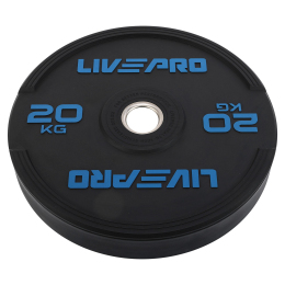 Бамперні диски гумові Bumper Plates LiveUp LP8331-20 ø50.5мм 20кг чорний