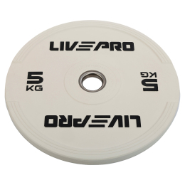 Бамперні диски гумові Bumper Plates LiveUp LP8332-5 ø50.5мм 5кг білий