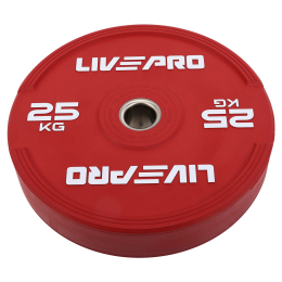 Бамперні диски гумові Bumper Plates LiveUp LP8332-25 ø50.5мм 25кг червоний