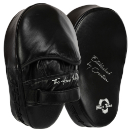 Лапа боксерська вигнута тренувальна шкіра HARD TOUCH BO-5241 26x19x6см 2шт чорний