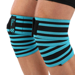 Коленные бинты для приседаний KNEE WRAPS LiveUp LP8724 2шт синий-черный