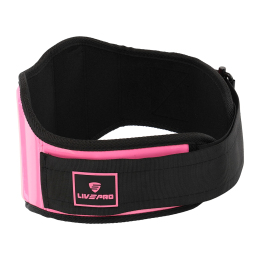 Пояс атлетический текстильный LiveUp LP8751 размер S-L розовый-черный
