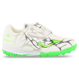 Сороконожки футбольные детские на липучке Joma SUPER COPA SCJW2502TFV размер 26-34 белый-салатовый