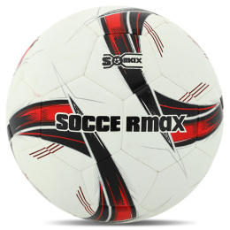 М'яч футбольний HYBRID SOCCERMAX FB-4366 №5 PU білий-червоний