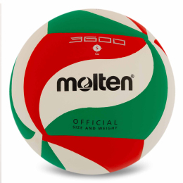 М'яч волейбольний MOLTEN V5M3600 №5 PU білий-зелений-червоний