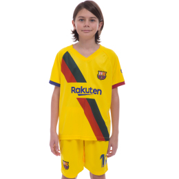 Форма футбольна дитяча з символікою футбольного клубу BARCELONA MESSI 10 виїзна 2020 SP-Planeta CO-0975 6-14 років жовтий