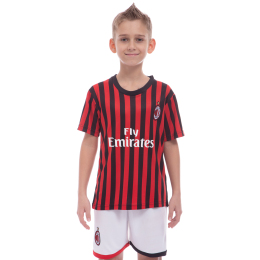 Форма футбольная детская AC MILAN домашняя 2020 SP-Planeta CO-0977 6-14 лет красный-черный-белый