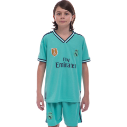 Форма футбольна дитяча з символікою футбольного клубу REAL MADRID резервна 2020 SP-Planeta CO-1058 6-14 років м'ятний