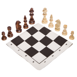 Шахматные фигуры с полотном ткань SP-Sport 405P 10,5 см дерево