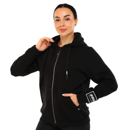 Кофта спортивна жіноча на блискавці з капюшоном Joma URBAN STREET 902423-100 S-L чорний