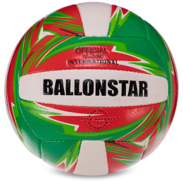 Мяч волейбольный BALLONSTAR LG3499 №5 PU зеленый-красный-белый