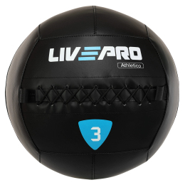 М'яч набивний медичний для кросфіту WALL BALL LiveUp LP8103-3 3кг чорний