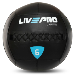 М'яч набивний медичний для кросфіту WALL BALL LiveUp LP8103-6 6кг чорний