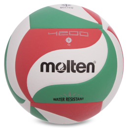 Мяч волейбольный MOLTEN V5M4200 №5 PU белый-зеленый-красный