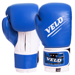Перчатки боксерские кожаные VELO VL-2210 10-14унций цвета в ассортименте