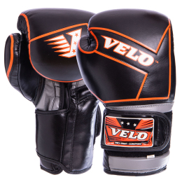 Перчатки боксерские кожаные VELO VL-2218 10-12унций цвета в ассортименте