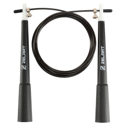 Скакалка швидкісна Кросфіт зі сталевим тросом Zelart FI-4855 3м чорний