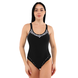 Купальник для плавания слитный женский SP-Sport PL-6915 38-46 черный-белый