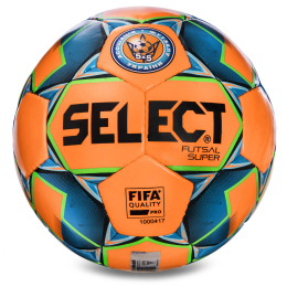 Мяч для футзала SELECT FUTSAL SUPER FIFA №4 оранжевый-зеленый-синий