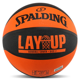 Мяч баскетбольный резиновый SPALDING STREET LAYUP 84548Z размер 7 оранжевый-черный