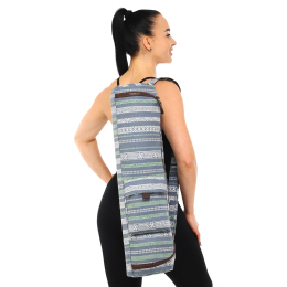 Сумка-чехол для йога коврика KINDFOLK Yoga bag SP-Sport FI-8362-3 серый-синий