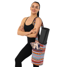 Сумка для йоги через плечо KINDFOLK Yoga bag SP-Sport FI-8364-1 оранжевый-голубой