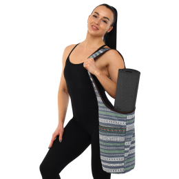 Сумка для йоги через плечо KINDFOLK Yoga bag SP-Sport FI-8364-3 серый-синий