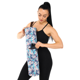 Сумка-чехол для йога коврика KINDFOLK Yoga bag SP-Sport FI-8365-2 розовый-голубой