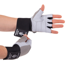 Перчатки для фитнеса и тяжелой атлетики VELO VL-3075-M M серый-черный