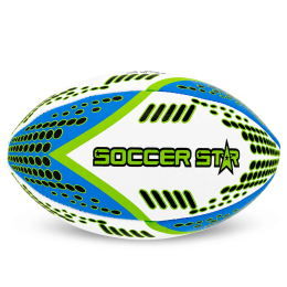 Мяч для регби SOCCER STAR R-5341-5 №5 белый-синий-салатовый