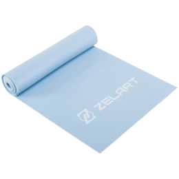 Лента эластичная для фитнеса и йоги Zelart FI-7682-3 голубой
