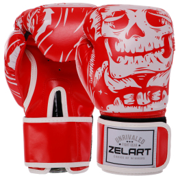 Перчатки боксерские Zelart SKULL BO-5493 8-12 унций цвета в ассортименте