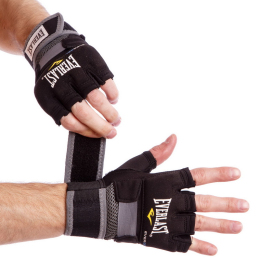 Перчатки-бинты внутренние гелевые для бокса и единоборств EVERLAST 4355B HAND WRAPS M-XL черный