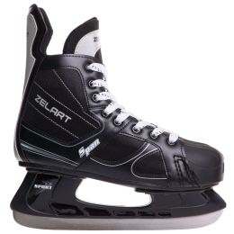 Коньки хоккейные Zelart Z-0887 размер 37-46 черный-белый