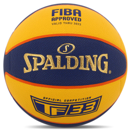 М'яч баскетбольний Composite Leather SPALDING TF 33 GOLD 76862Z №6 синій-жовтий