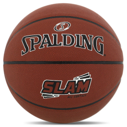 Мяч баскетбольный Composite Leather SPALDING SLAM 76899Z №7 коричневый