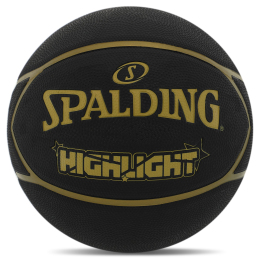 М'яч баскетбольний гумовий SPALDING 84355Z HIGHLIGHT №7 чорний