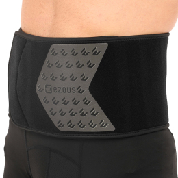 Пояс для тренажерного залу та схуднення SWEAT WAIST TRIMMER EZOUS O-13 розмір 126x20см чорний-сірий
