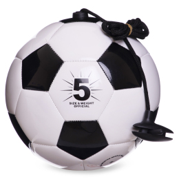 Мяч футбольный тренажер SP-Sport OFFICIAL FB-6883-5 №5 PU черный-белый