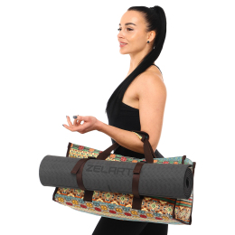 Сумка для фитнеса и йоги SP-Sport DoYourYoga Yoga bag FI-6971-3 бежевый-голубой