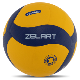 М'яч волейбольний ZELART VB-7400 №5 PU жовтий-синій