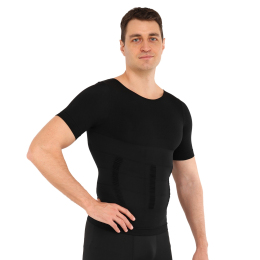 Футболка коригуюча чоловіча компресійна, що стягує, SIBOTE ST-2094 S-3XL чорний