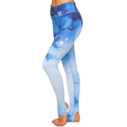 Лосины леггинсы спортивные женские со штрипками Domino YH57 S-L голубой