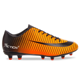 Бутсы футбольные Pro Action VL17562-TPU40-BO размер 35-40 черный-оранжевый