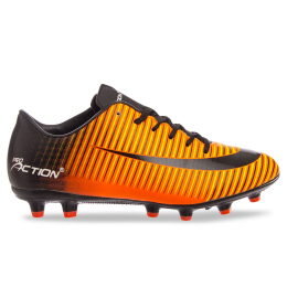 Бутсы футбольные Pro Action VL17562-TPU37-BO размер 30-37 черный-оранжевый