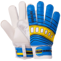 Воротарські рукавиці дитячі UKRAINE SP-Sport FB-0205-1 розмір 4-8 блакитний-жовтий