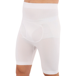 Шорти, що коригують чоловічі, що стягують з високою талією і кишенею для захисної черепашки SIBOTE ST-7568 S-2XL білий