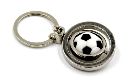 Брелок Мяч футбольный C-4968 (металл хром., цена за 1шт)